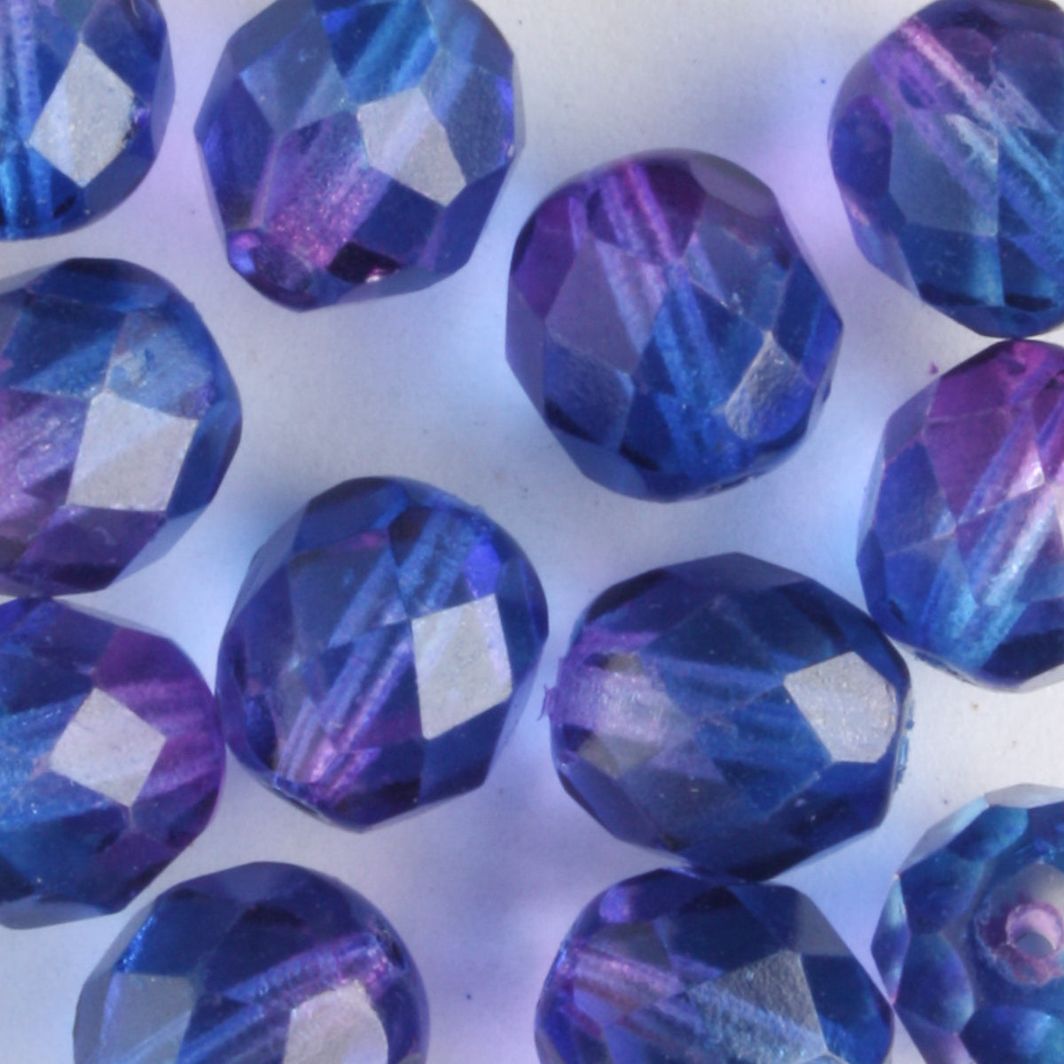 8mm Round Fire Polish Blue/Purple