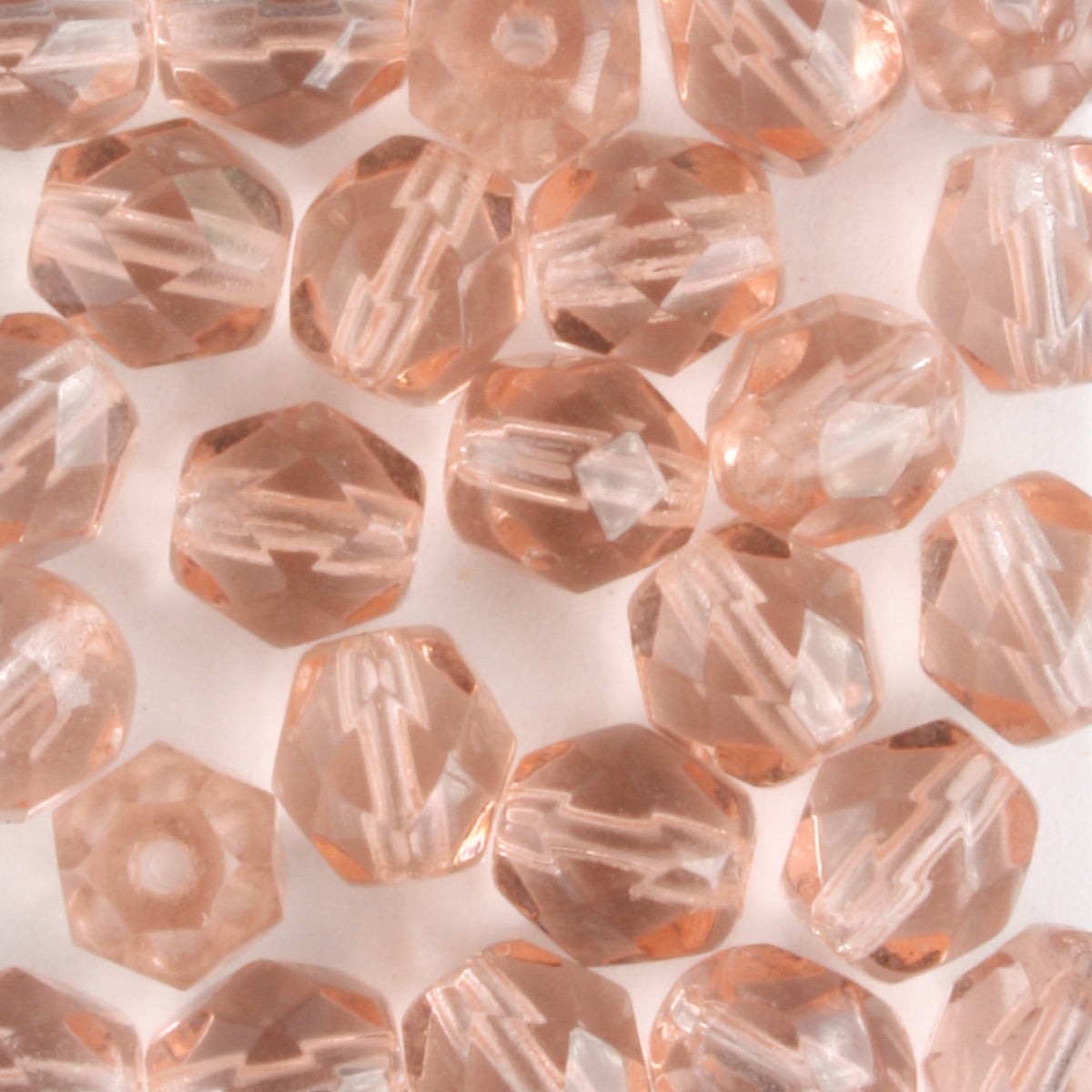 6mm Round Fire Polish Peachy Pink