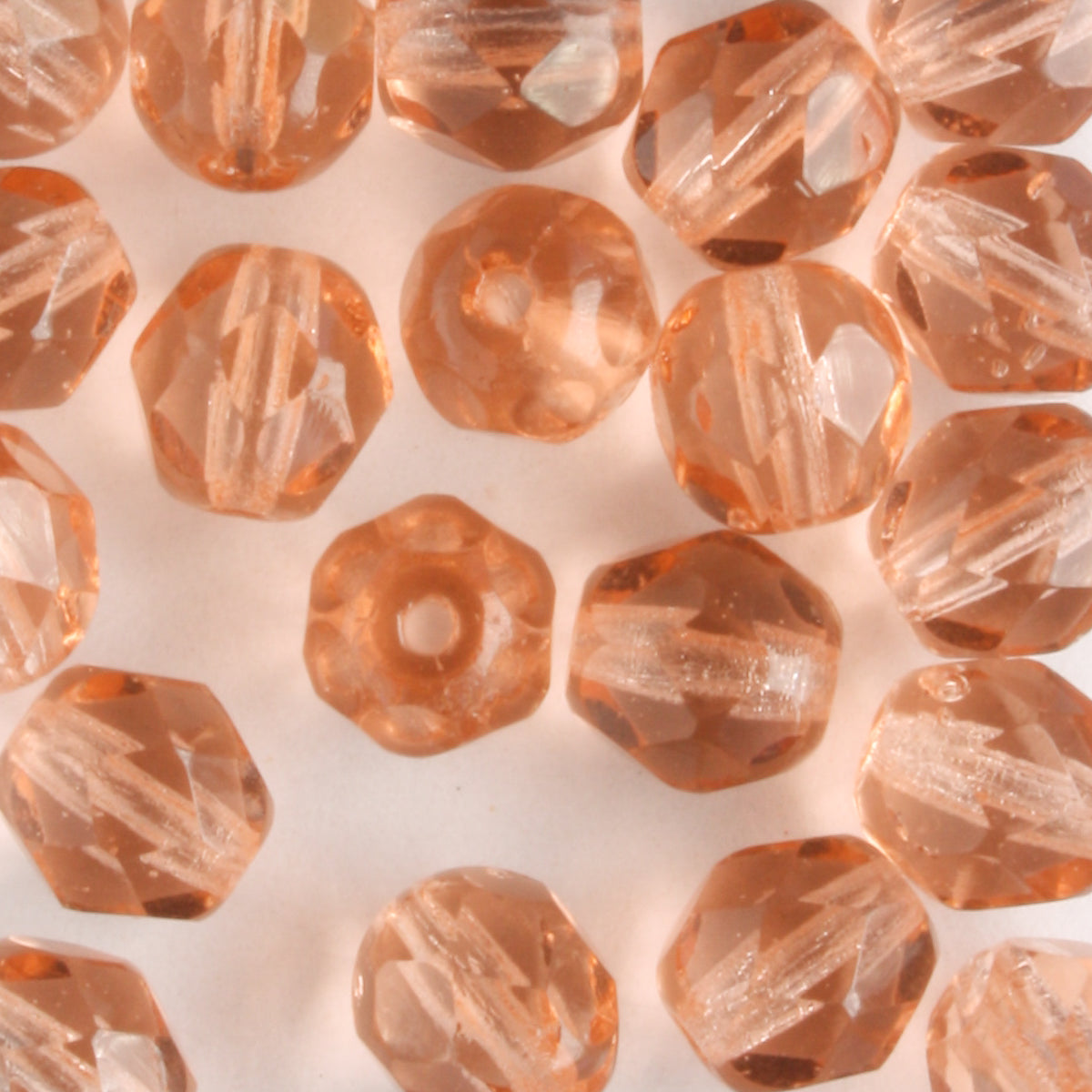 6mm Round Fire Polish Peach