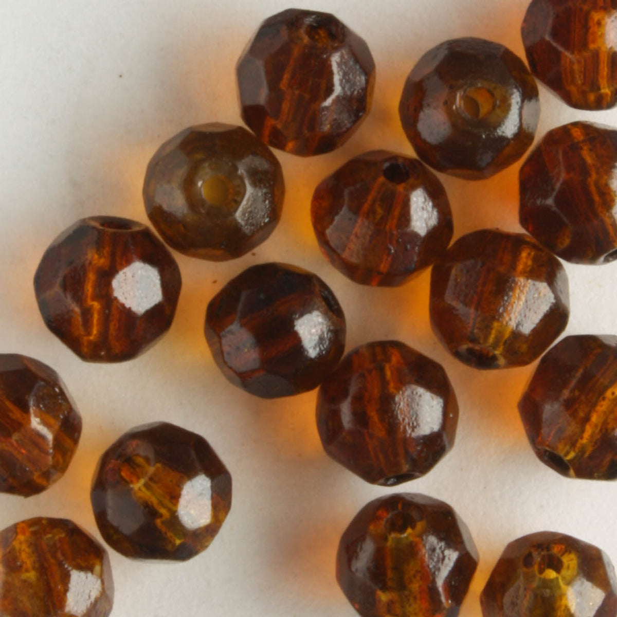 6mm Round Fire Polish Brown
