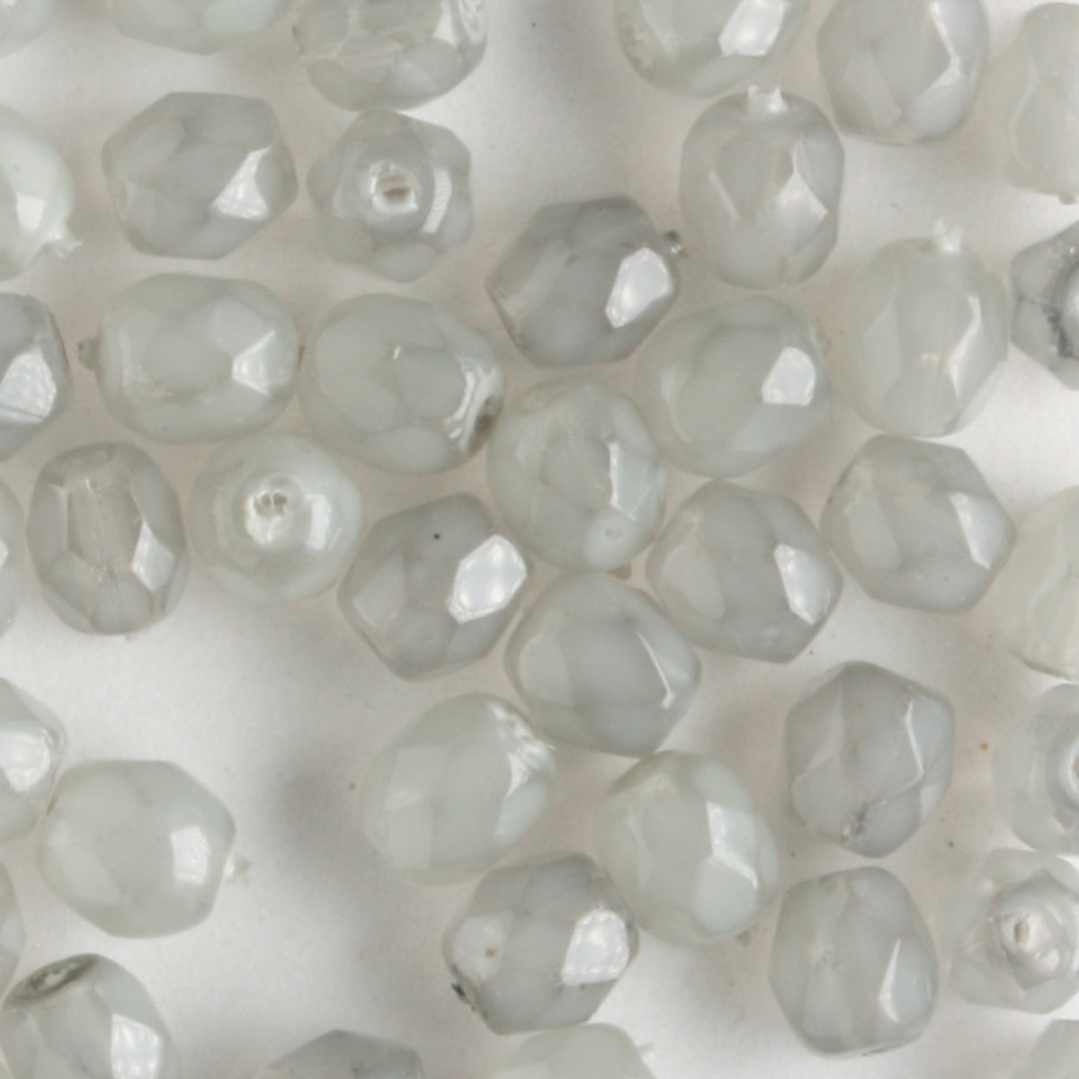 4mm Round Fire Polish Light Gray