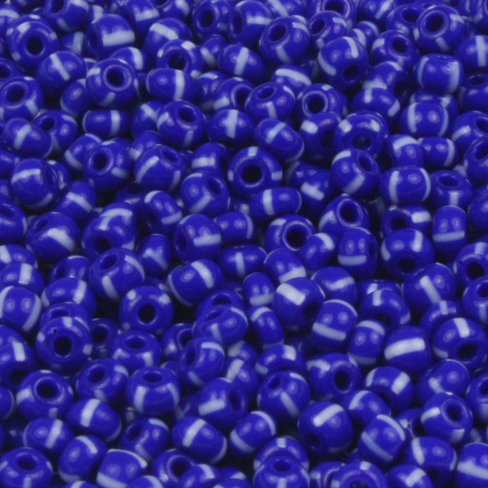8/0 Blue with White Stripe - 10 grams