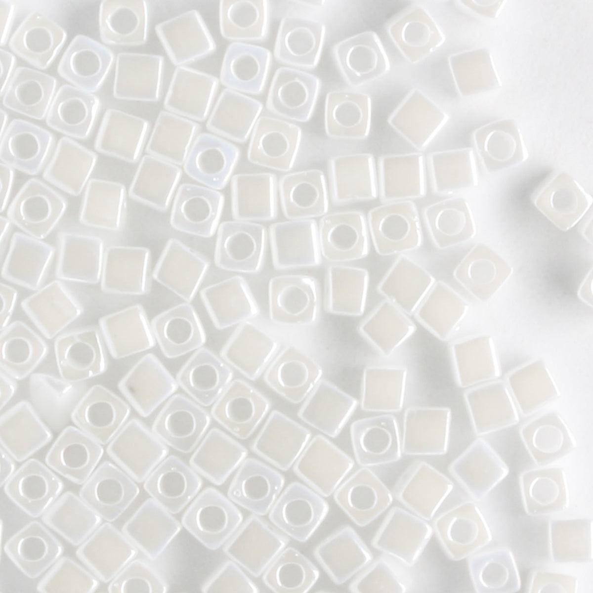 1.8mm Cube Opaque Luster White - 10 grams