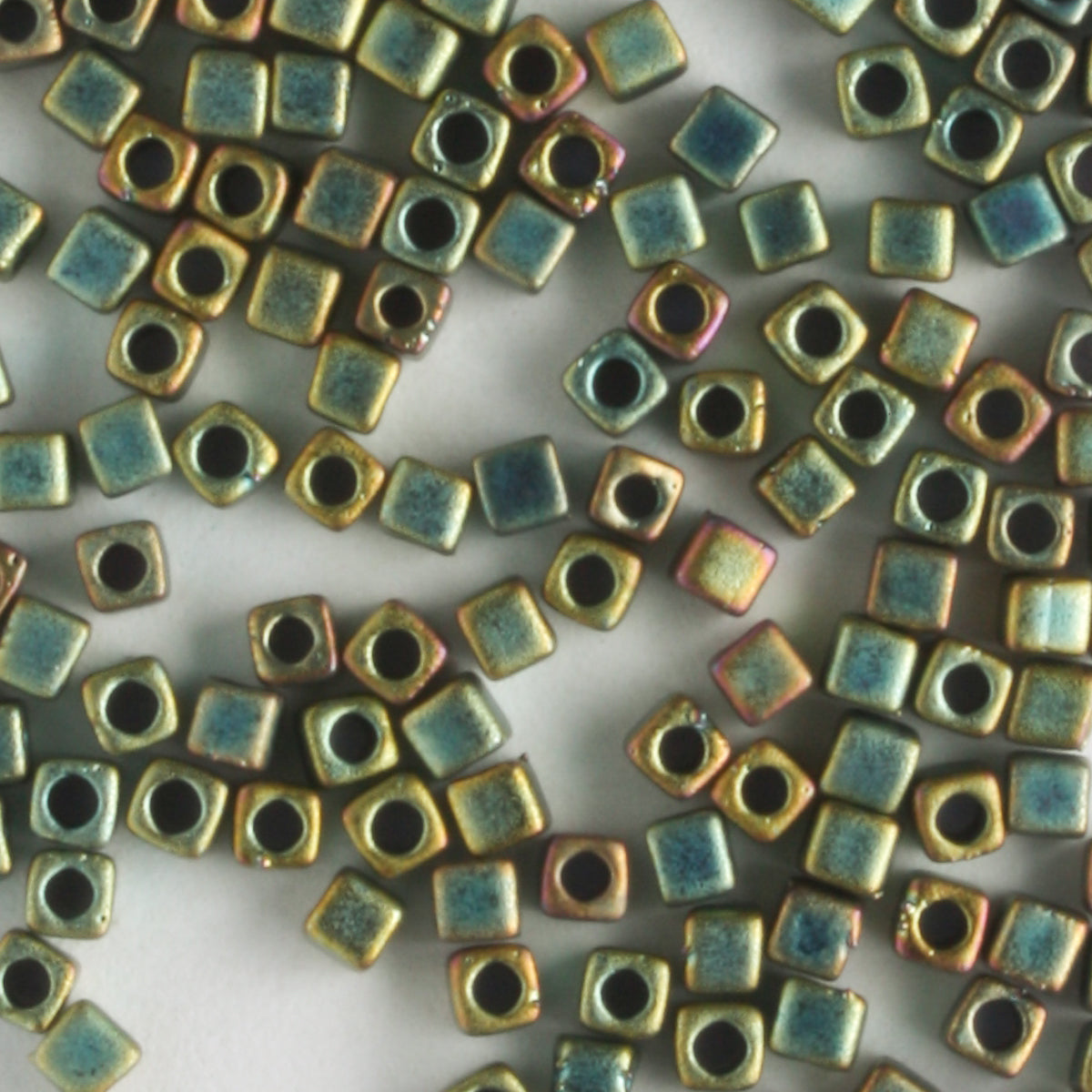 1.8mm Cube Matte Metallic Rainbow Sage - 10 grams