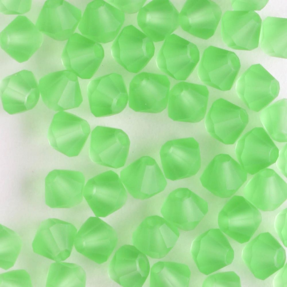 4mm Bicone Matte Peridot