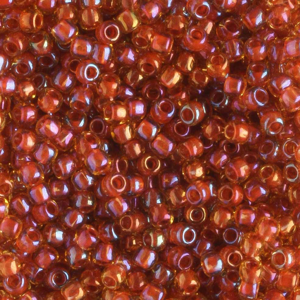 11/0 Lined Brick Red Jonquil - 10 grams