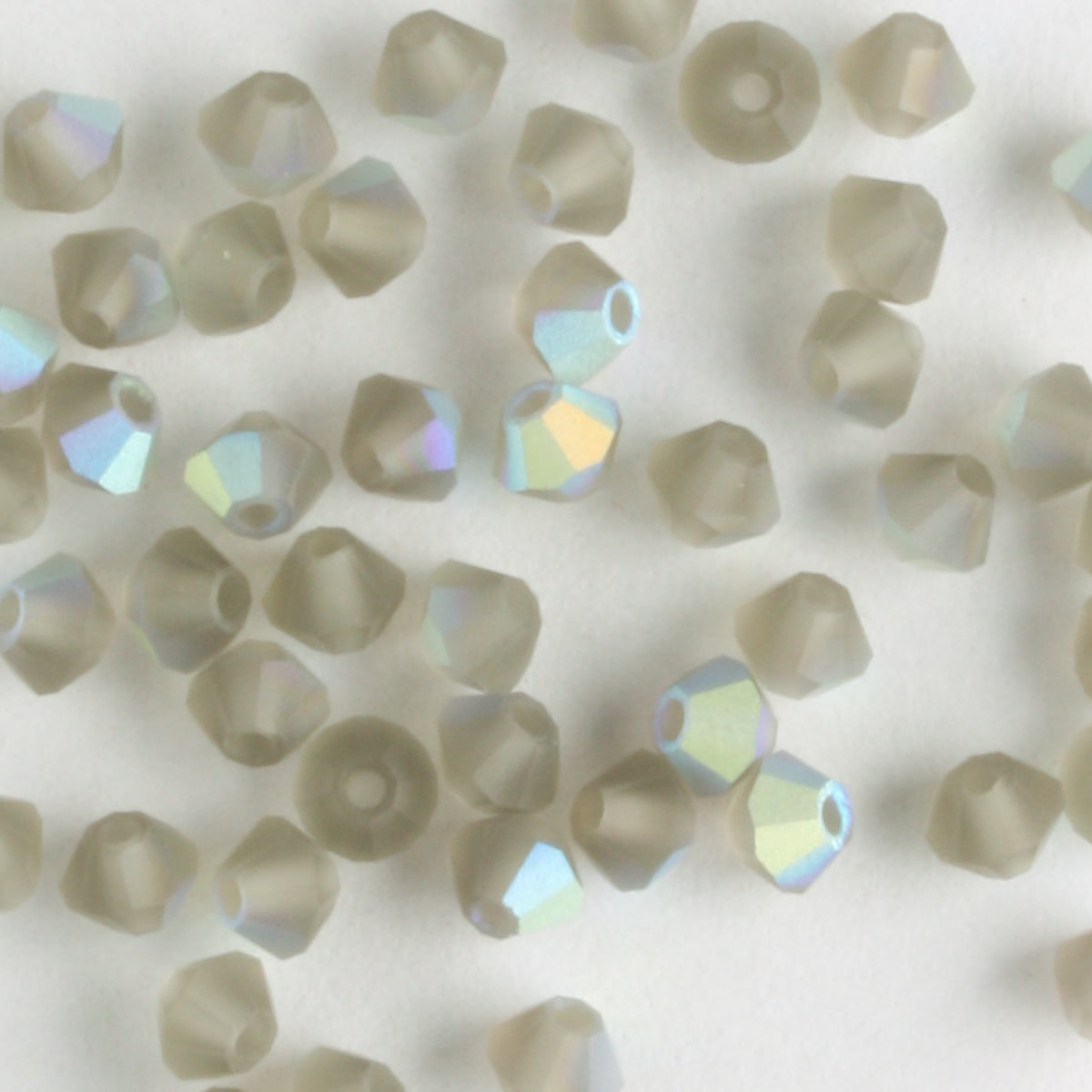 3mm Bicone Black Diamond AB Matte