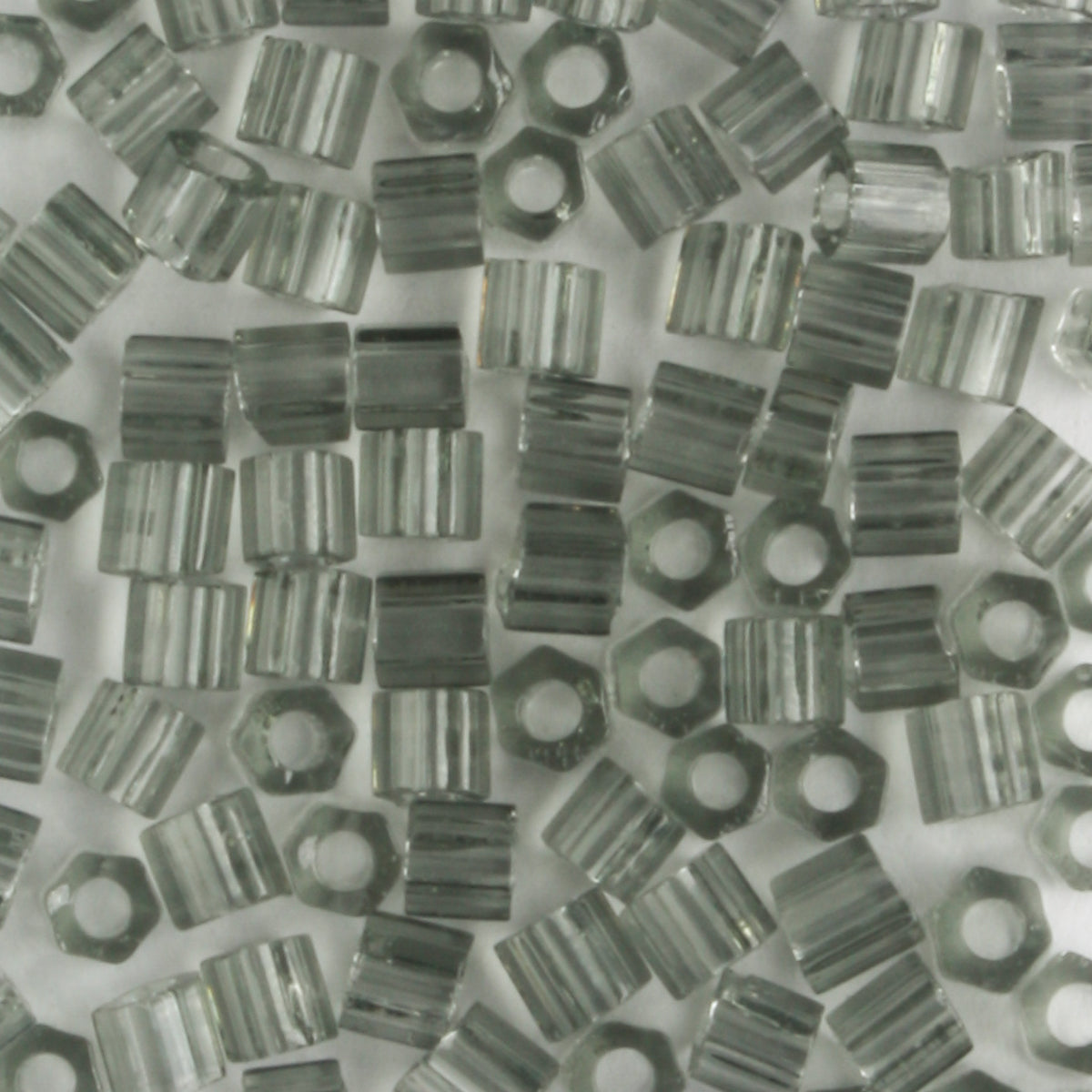 8/0 Hex Transparent Black Diamond - 10 grams