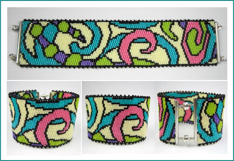 Carnival Swirl Bracelet Pattern - PDF
