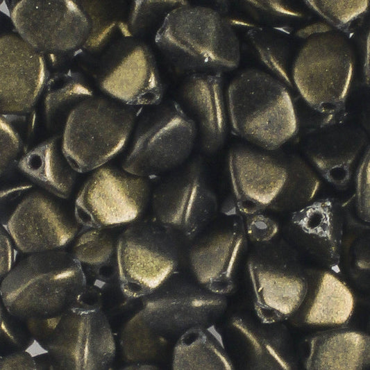 Pinch Bead Chrome Antique Gold - 100 beads