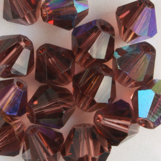 8mm Bicone Amethyst AB - 15 beads