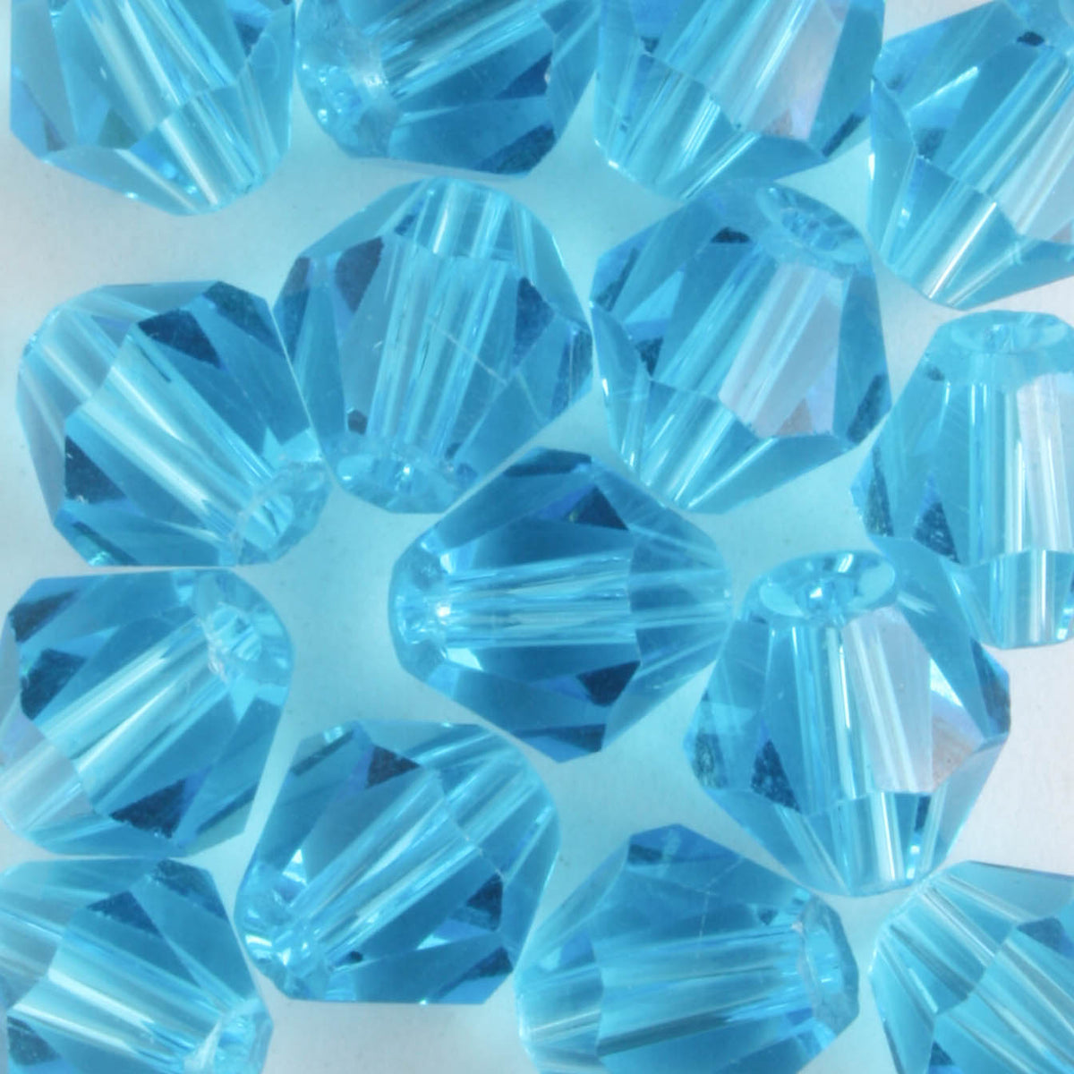 8mm Bicone Aqua - 15 beads