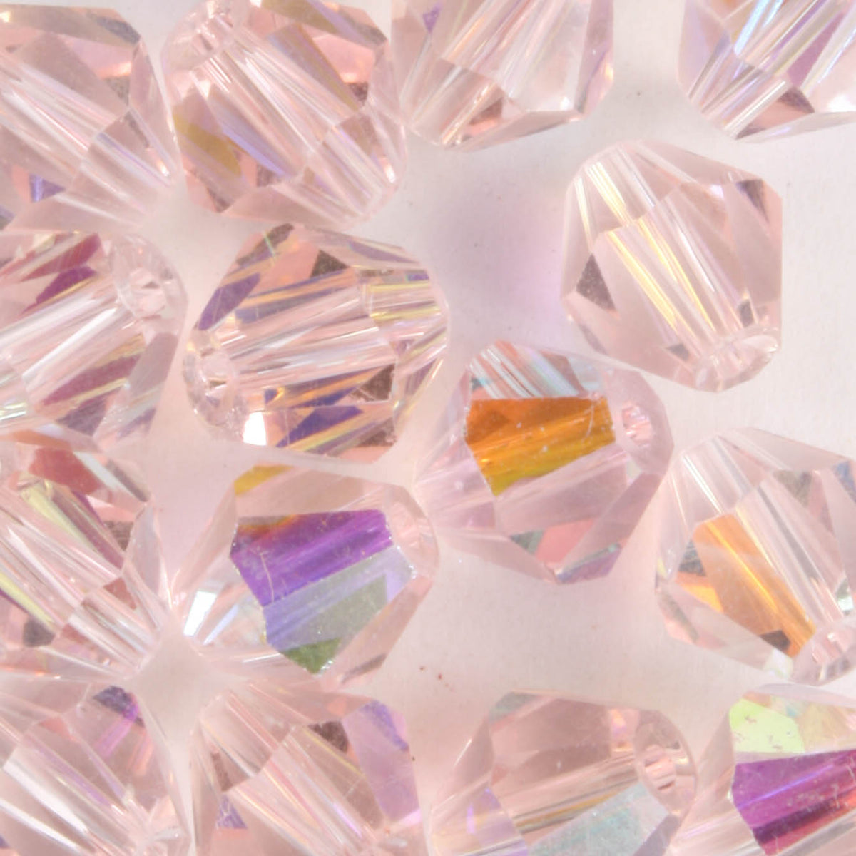8mm Bicone Pink AB - 15 beads