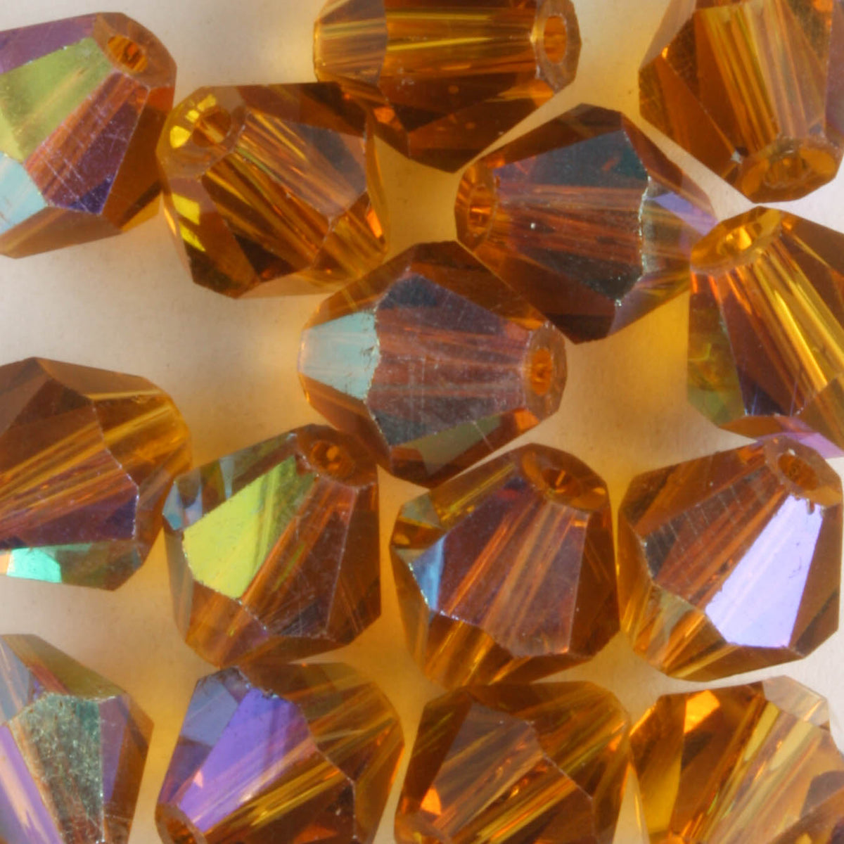 8mm Bicone Topaz AB - 15 beads