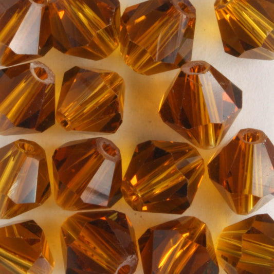 8mm Bicone Topaz - 15 beads