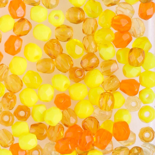 3mm Round Fire Polish Yellow Mix