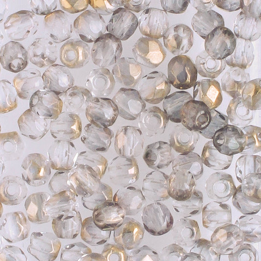 3mm Round Fire Polish Clear/Bronze