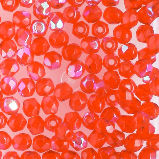 3mm Round Fire Polish Red AB