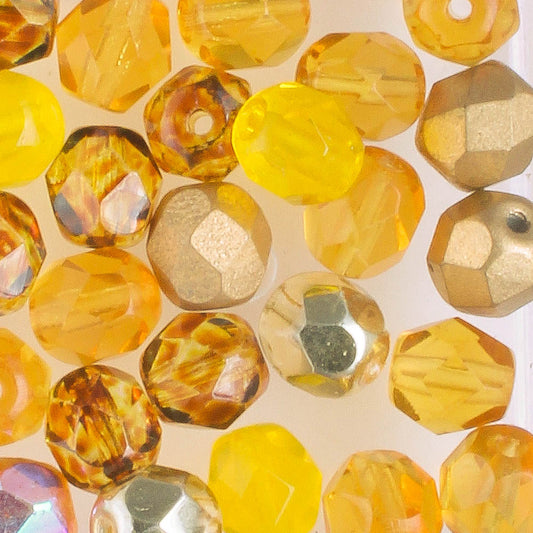 6mm Round Fire Polish Topaz Mix