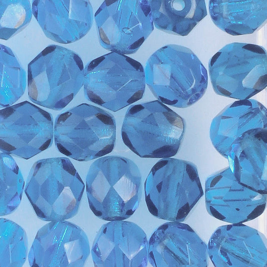 6mm Round Fire Polish Dark Aqua