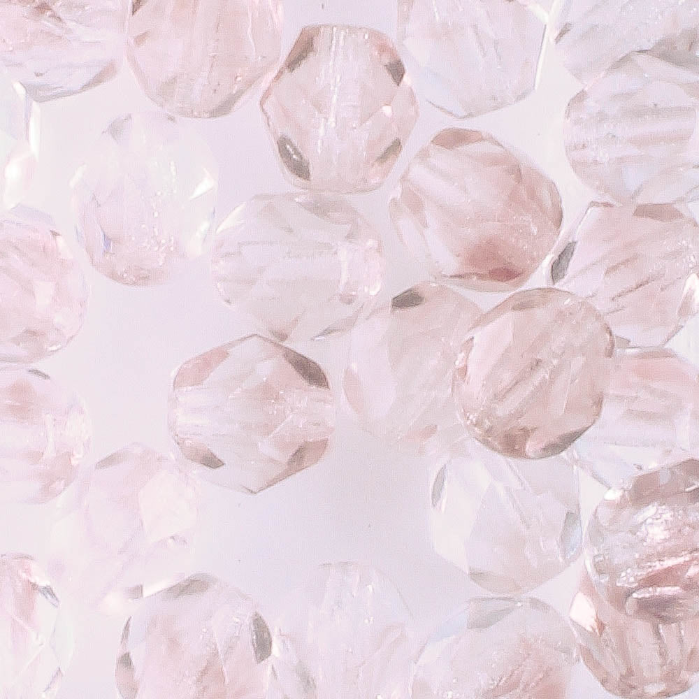 6mm Round Fire Polish Clear Amethyst