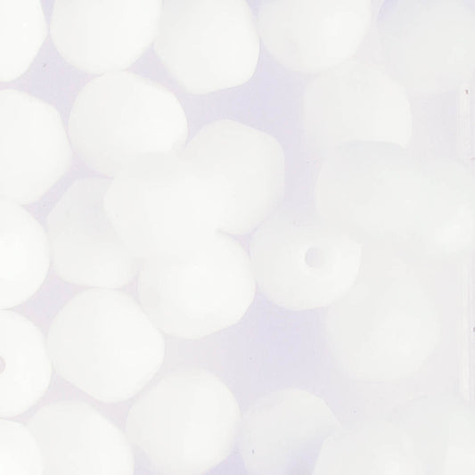 6mm Round Fire Polish Opaque White
