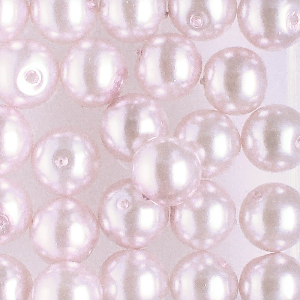 6mm Round Glass Pearl Lavender - 25 beads