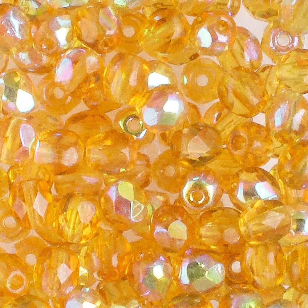 4mm Round Fire Polish Topaz AB
