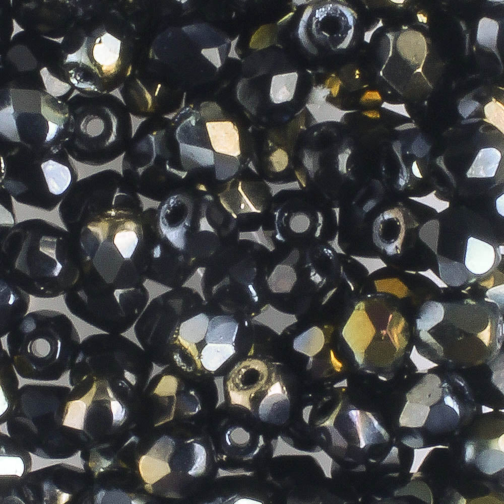 4mm Round Fire Polish Black Bronze