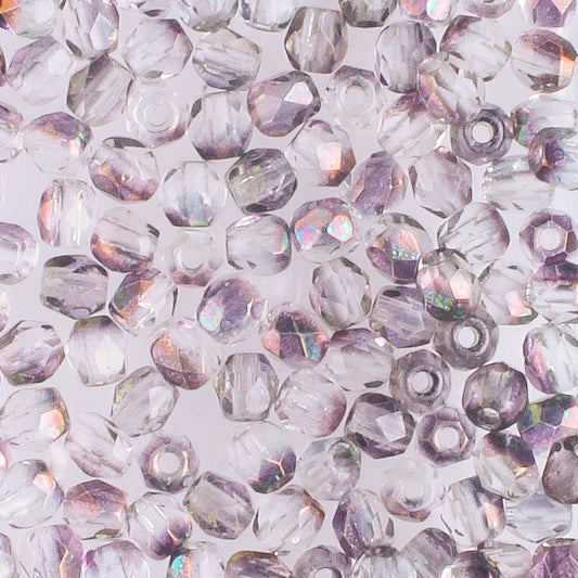 3mm Round Fire Polish Crystal/Purple