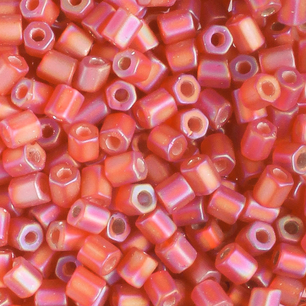 8/0 Hex S/L Red AB Frost - 10 grams