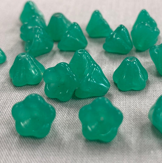 5x8mm Bell Flower - Milky Aqua