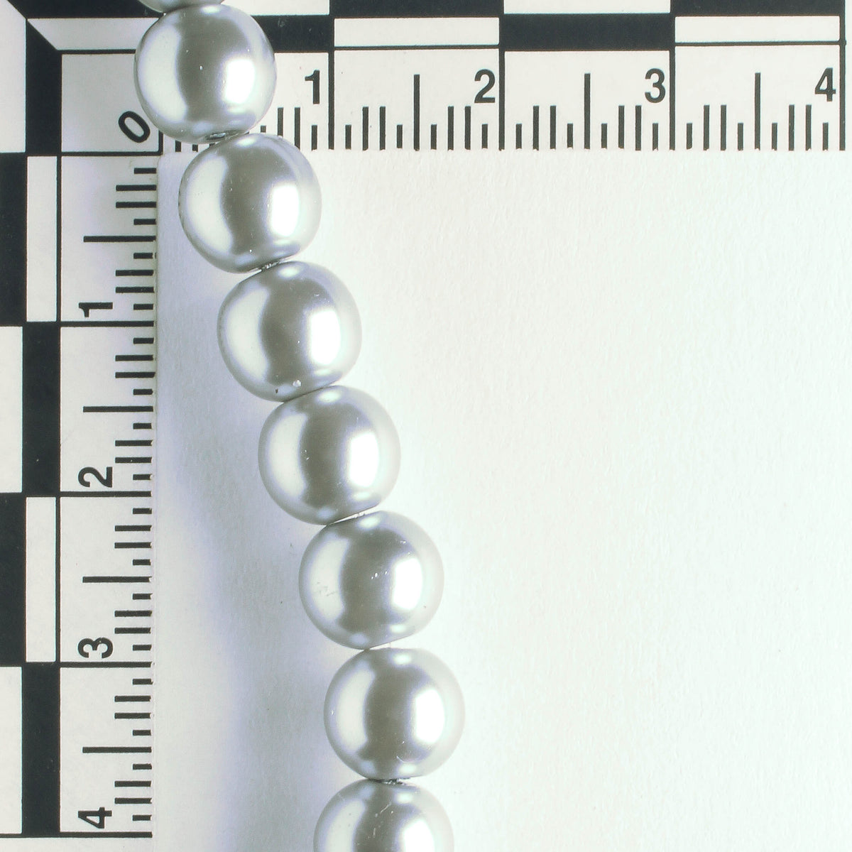 8mm Glass Pearls - 8" strand