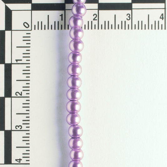 4mm Glass Pearls - 8" strand