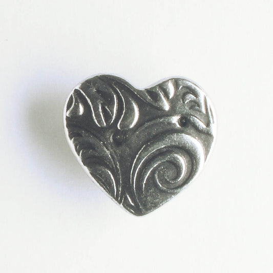 Amore Button - Antique Silver