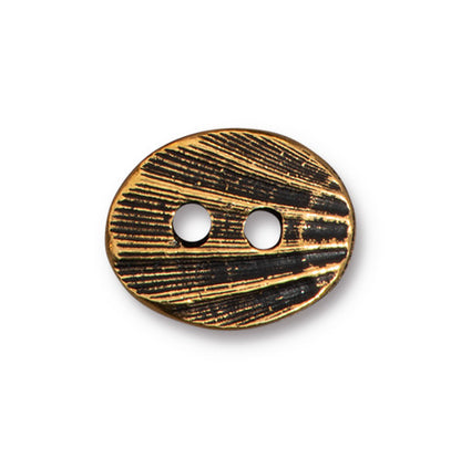 Oval Shell Button - Antique Gold
