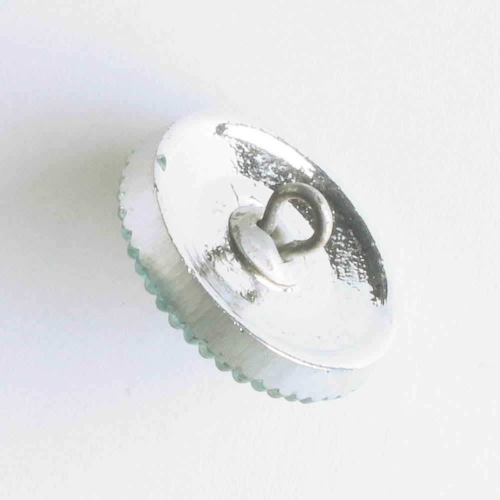 Daisy Button -  Volcano with a Turquoise Wash and Silver Accents