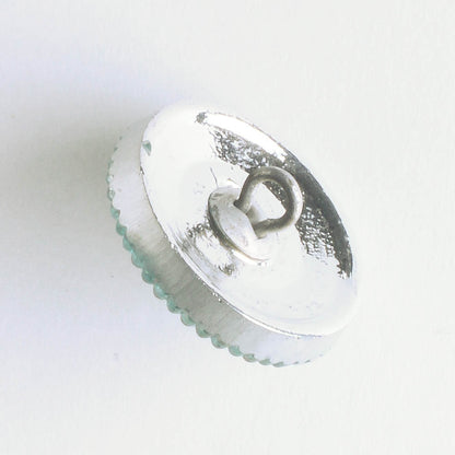 Daisy Button -  Volcano with a Turquoise Wash and Silver Accents