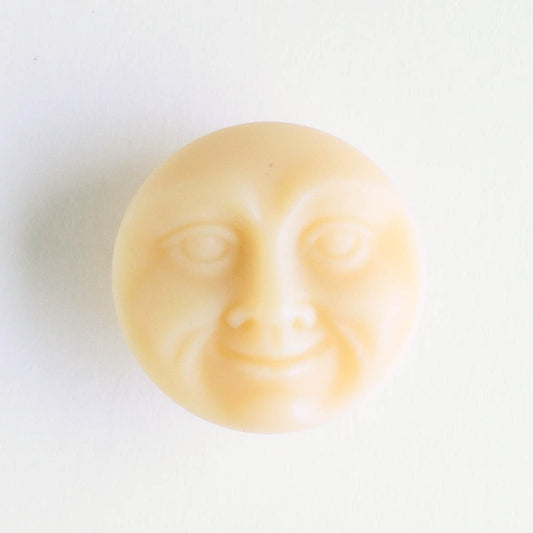 Moon Face Button - Bone with Mattte Finish