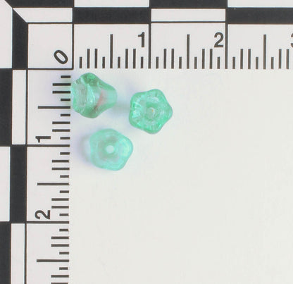 5x6mm Bell Flower - Aqua/Gray