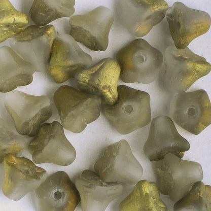 5x6mm Bell Flower - Matte Gray/Gold