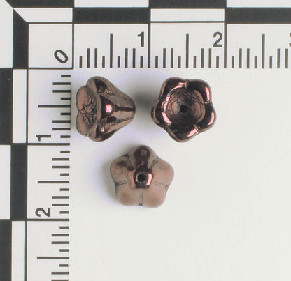 5x8mm Bell Flower - Purple Bronze