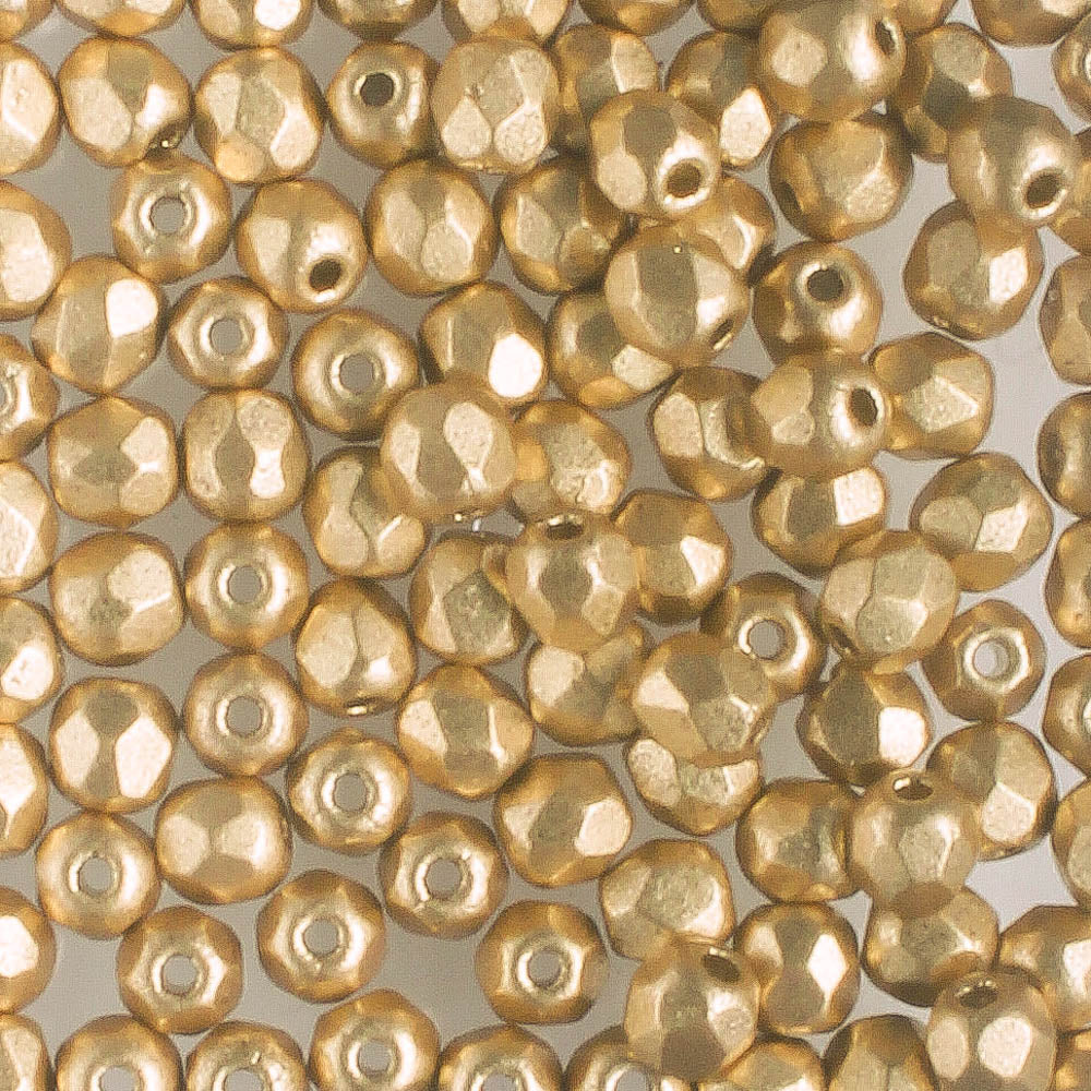 3mm Round Fire Polish Bronze Pale Gold