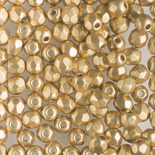 3mm Round Fire Polish Bronze Pale Gold