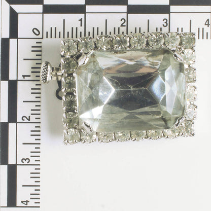 Box Clasp with Rhinestones 31x25mm
