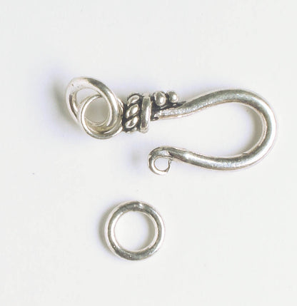 Hook and Eye Clasp - Sterling