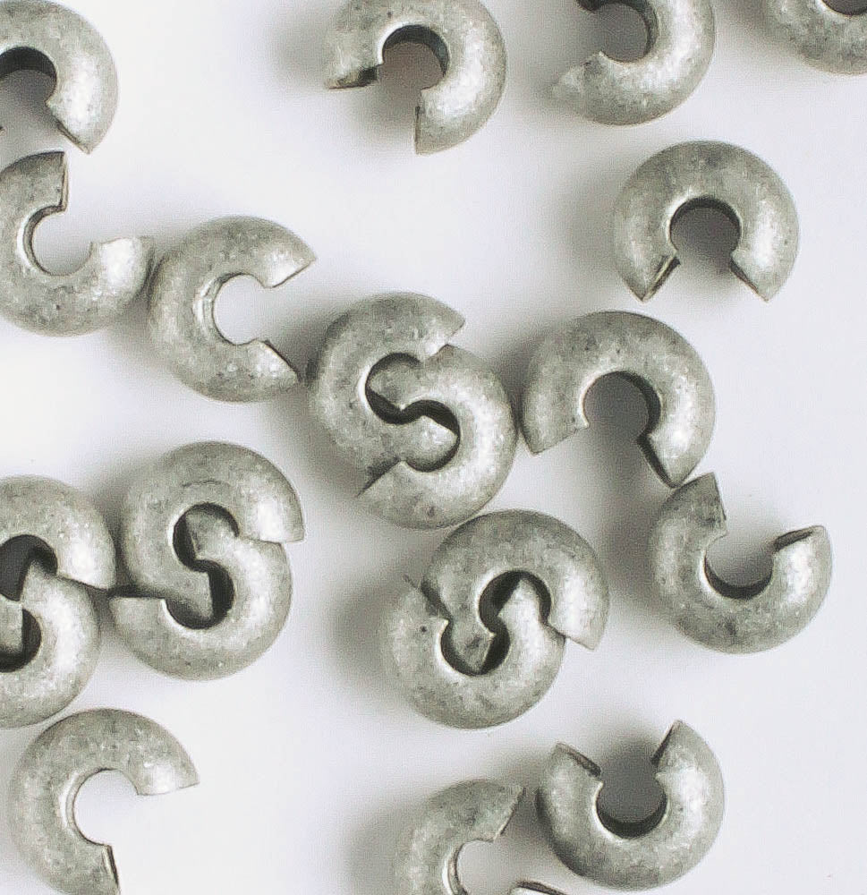 Crimp Cover Antique Silver