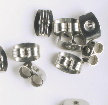 Earring Back, Stainless - Pair