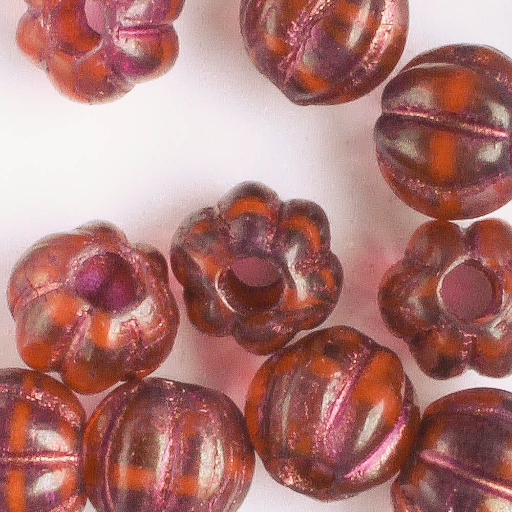 8mm Large Hole Melon - Boysenberry Luster