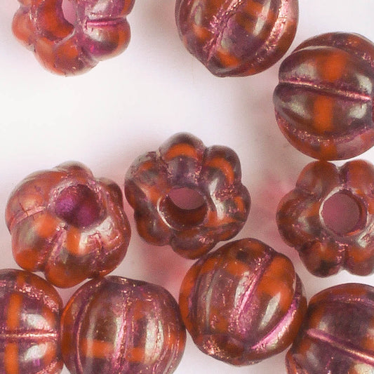 8mm Large Hole Melon - Boysenberry Luster